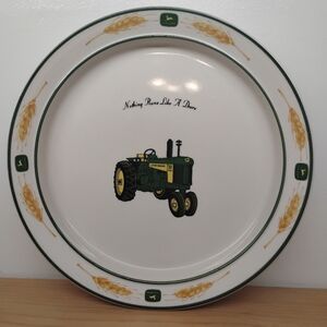 Gibson‎ John Deere Salad Dessert Plate Nothing Runs Like A Deere Tractor 8 1/2"